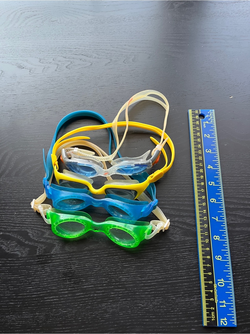 Speedo Swim Goggles Lot of 4 Blue Green Yellow Clear Biofuse Adjustable Straps - Picture 8 of 16